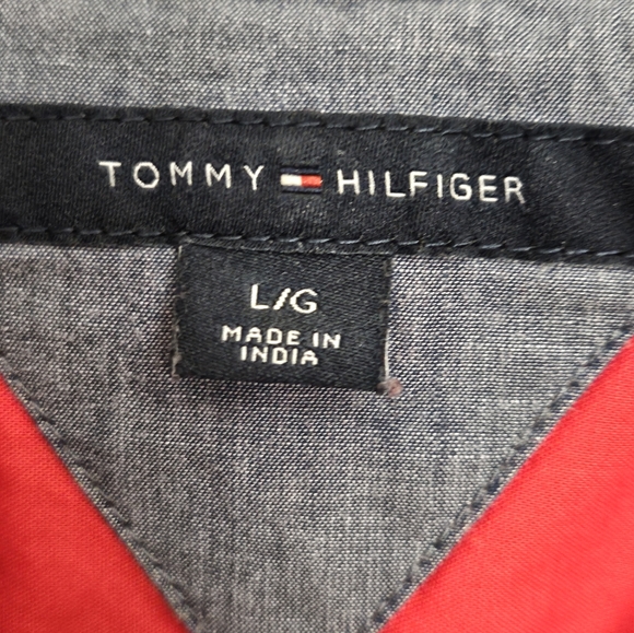 Tommy Hilfiger red Button Down dress shirt size Large - Picture 3 of 5